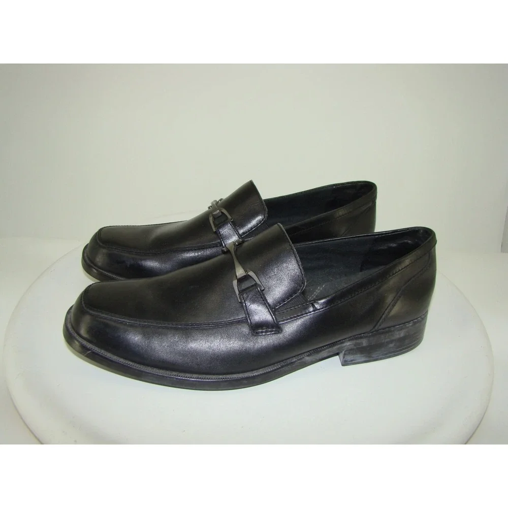 Bostonian Kohrman Mason MENS BLACK LEATHER Loafers Shoes Size 13M   C117